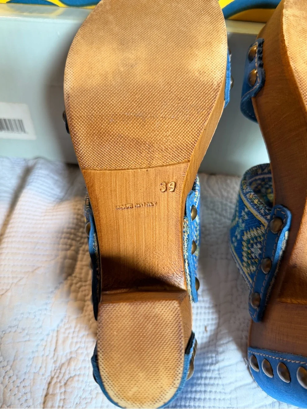Sbicca KASHMIR Blue/multi Embroidered Platform Sandals